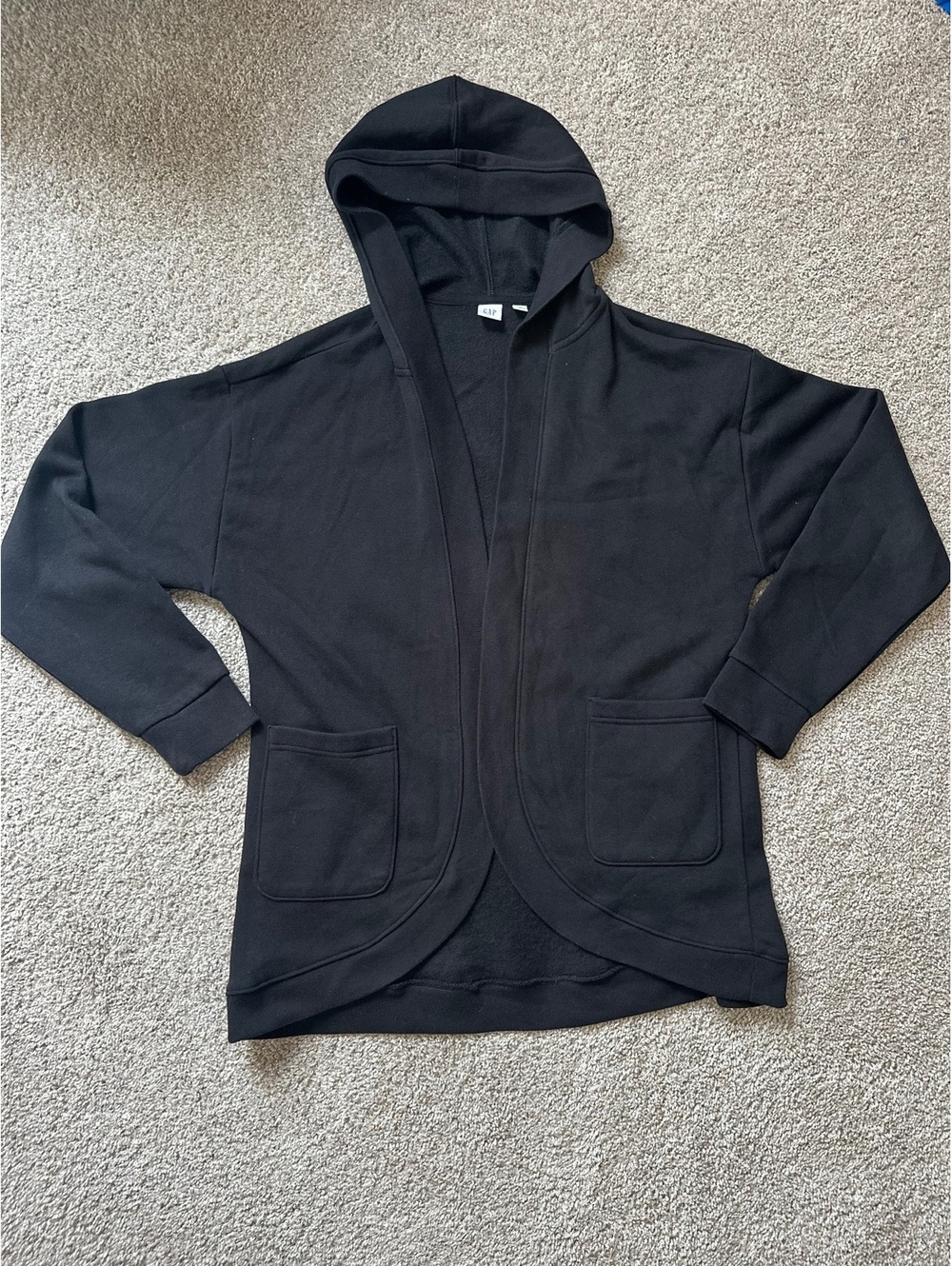 Gap black hooded open cardigan ~ S